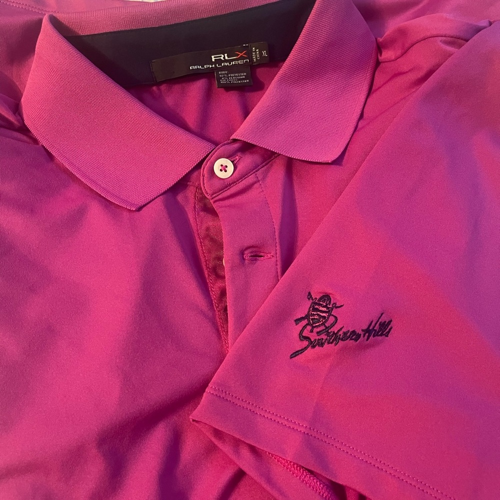 RLX Ralph Lauren polo shirt pink short sleeve size XL golf Southern Hills